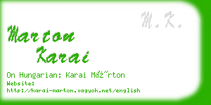 marton karai business card